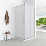 Aptel AQ.100-501104 / AQUAFORM / AZUL / KABINA P&Oacute;ŁOKRĄGŁA 80/185 BLACK MATT, SZKŁO MROŻONE FABRIC 5MM EASY CLEAN / | 5903332939459 | 5903332939459