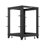 Open rack 19 inches 15U 600x600-1100 adjustable black | OR01-6115-B | 5901969446951