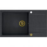 Zlewozmywak Quadron EVAN 136 XL GraniteQ black diamond/elementy złote | 39221000 | 5904310992008