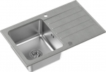 Zlewozmywak Steiner KENNETH 111 Fusion GraniteQ silver stone z komorą stalową (780x480x190) z syfonem manualnym i zaślepką | FUS_K7848SZ-QDR | 5904310995894