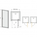 Sanplast Drzwi skrzydłowe DJ/TX5b 90cm (600-271-1050-38-371) | 600-271-1050-38-371 | 5907805342326