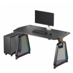 ULTRADESK Hern&yacute; st&ocirc;l QUEST, 140x70cm, 72-120cm, čierna-&scaron;ed&aacute; | UD-QST-FRBB/DTGY | 8590274026223