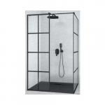 Besco EXCEA WALK IN 120 x 90 profil czarny | EXC-129-190B | 5908239689858
