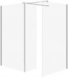 Cersanit (kabiny walk-in) SET B804: Kabina walk-in MILLE z ruchomą ścianką chrom 100x90x30x200 (S601-191) | S601-191 | 5901771081869