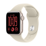 Watch Apple Watch SE 3 (2026) GPS 40mm Starlight Aluminium Case with Sand Sport Band S/M - Starlight | MJKR4ZR/A | 195951258607