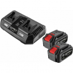 Graphite Zestaw Energy+: 2x akumulator 4 Ah z ładowarką podw&oacute;jną 58GE134 | 58GE134 | 5902062096166