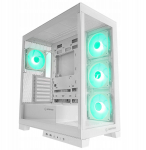 Rampage Hydra V2 Obudowa PC akwarium 4x wentylator ARGB biała | HYDRAV2-WHITE | 8680096130021