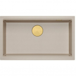 Zlewozmywak GraniteQ LOGAN 110 GraniteQ zlewozmywak pearl beige 76x45x23,5 cm 1-komorowy podwieszany z syfonem manualnym złoty | brak | 5906954200235