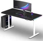 Biurko Ultradesk QUEST Czarno-Białe 140 cm x 70 cm Szare nogi | UD-QST-FRWT/DTBB | 8590274026032