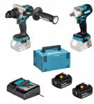 Zestaw elektronarzędzi Makita MAKITA ZESTAW COMBO 18V DLX2590TJ (DHP492, DTW300) 2x5,0Ah | DLX2590TJ | 197050019370