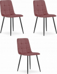 Leobert Krzesło KARA - r&oacute;żowy aksamit / nogi czarne x 3 | model_3908_3-KARA-CUBY54 | 5903332079780