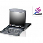 Przełącznik Aten Przełącznik KVM KL1508AM, TFT 43 cm, VGA, PS/2-USB przez Cat 5, 8 port&oacute;w, niemiecki układ klawiatury | 14.01.6212 | 4719264642579