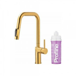 Bateria kuchenna KFA DUERO PURE STYLE PULL-OUT BATERIA KUCHENNA Z FUNKCJĄ FILTRACJI WODY I WYCIĄGANĄ WYLEWKĄ + ZESTAW FILTRUJĄCY PROFINE LILAC S, BRUSHED GOLD | 046623-315-31 | 5907571666404