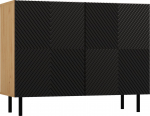 Triton KOMODA KAMA 2 DRZWI RYFLOWANY FRONT KWADRAT DĄB ARTISAN CZERŃ | M-MP-K-KAMA-2D-ARCZ | 5904507205430