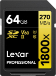 Lexar memory card SDXC 64GB Professional 1800x UHS-II U3 V60 | LSD1800064G-BNNNG | 843367124497
