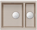 Zlewozmywak GraniteQ LOGAN 150 GraniteQ zlewozmywak pearl beige 56x46x22 cm 1,5-komorowy b/o wpuszczany + syfon manualny stal szczotkowana save space | brak | 5906954200129