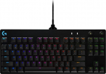 Logitech G Pro Mechanical Gaming Keyboard - Kl&aacute;vesnice - podsv&iacute;cen&iacute; - USB - QWERTZ - německ&aacute; - kl&aacute;vesov&yacute; sp&iacute;nač: GX Blue Clicky - čern&aacute; | 920-009389 | 5099206086395