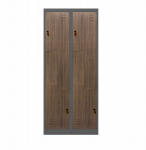 Jan Nowak Szafa metalowa ubraniowa JULIA 800 x 1850 x 450 mm Eco Design* antracytowa/ orzech | 5904405575000 | 5904405575000
