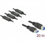 Kabel USB Delock USB-A - USB-B 20 m Czarny (85382) | 85382 | 4043619853823
