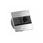 Listwa zasilająca Bachmann SENSE wygląd stali nierdzewnej, 1x CEE7/3, 1x USB A/C, długość 2,0 m, AEH | 4057298205620 | 4057298205620