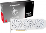 PowerColor Hellhound Spectral White Radeon RX 9060 XT OC Grafikkarte, 16384 MB GDDR6 | RX9060XT 16G-L/OC/WHITE | 4713436176053