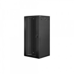 Lanberg wall-mounted installation rack cabinet 19'' 27U 600x600mm black (glass door) | WF01-6627-10B | 5901969403312