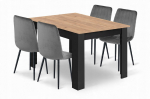 Malys Group Zestaw st&oacute;ł NP 120x80 Craft Czarny + 4 krzesła LAVA szare | 5903332090211 | 5903332090211