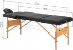 Activeshop St&oacute;ł składany do masażu drewniany Balance Lux 3 segmentowy 190x70 czarny | 5906717468957 | 5906717468957