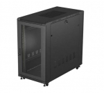 19" 22U 600x1200 black floor-standing rack cabinet with perforated doors (flat pack) | FF01-6222-23B | 5901969447194