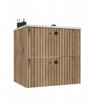 UAB KAME SZAFKA POD UMYWALKĘ TIGO 60 2S DĄB EVOKE RYFLOWANY FRONT + UMYWALKA | M-MP-SZŁ-TIGO-2S/UMYWALKA-EVOKE | 5900354141877