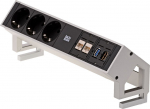 Bachmann DESK 2 Tischsteckdose 3-fach, Farbe: Inox | 902.502 | 4016514050642
