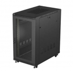 19-inch 22U 600x1000 black floor-standing rack cabinet with perforated doors (flat pack) | FF01-6022-23B | 5901969447170