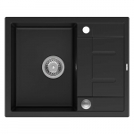 Zlewozmywak GraniteQ MORGAN 116 zlewozmywak pure carbon z syfonem Push To Open stal szlachetna 1-komorowy z/o + zaczepy 4 szt | brak | 5904310997027