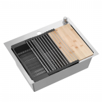 Virtuvės plautuvė su sifonu, 1 dubuo b/o + Qmat + įdėklas + dozatorius + lenta Quadron QUADRON LUKE | brak | 5905505503177
