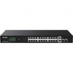 Tenda TEG1128P-24-410W PoE+ Gigabit switch 24x 1Gb/s PoE+ 802.3af/at + 2x SFP + 2x RJ45, 370W, Rack | TEG1128P-24-410W | 6932849436495