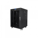 Rack installation, standing 19 15U 600X600 black, glass door (flat pack) | FF01-6615-12BL | 5901969430356