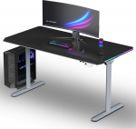 Biurko Ultradesk QUEST Szaro-Czarne 140 cm x 70 cm Szare nogi | UD-QST-FRGY/DTBB | 8590274026193