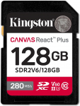 Kingston Technology 128GB Canvas React Plus SDXC UHS-II 280R/100W U3 V60 for Full HD/4K | SDR2V6/128GB | 740617340617