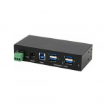 Exsys EXSYS EX-11244HMS 4-portowy HUB USB 3.2 Gen 1 z szyną DIN i chipsetem ściennym VIA VL813 | 4718359112447 | 4718359112447