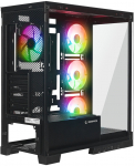 Rampage Hydra V2 Obudowa PC akwarium 4x wentylator ARGB czarna | HYDRAV2-BLACK | 8680096130014