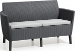 Allibert Podw&oacute;jna sofa SALEMO - grafit | R69993 | 3253921808027