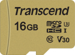 Karta Transcend 500S MicroSDHC 16 GB Class 10 UHS-I/U3 V30 (TS16GUSD500S) | TS16GUSD500S | 0760557841210