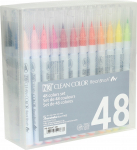 Artequipment Zig Clean Color Pensel Pen S&aelig;t med 48 stk | RB-6000AT/48V | 4901427217636