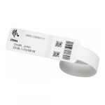 Zebra Wristband, Synthetic, 1x7.9375in (25.4x201.6mm), DT, Lam 65843RM / 66213RM, Coated, 1in (25.4mm) core, 263/roll, 6/box, Plain | 10031289K | 8596375179097