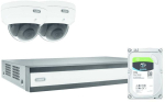 Rejestrator Abus Zestaw wideo PoE: 2 kamery mini-kopułkowe + NVR (TVVR36423D) | TVVR36423D | 4003318867071
