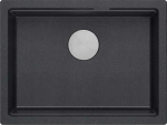Zlewozmywak GraniteQ Logan 100 zlewozmywak black diamond 59,5x45,1x21,5 cm 1-komorowy podwieszany z syfonem manualnym stal szlachetna | HQJ6045U8_BS_U-QDR | 5905505500787