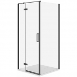 Cersanit SET C530 KABINA CITY LEWA CZARNA 80X80X195+TAKO SLIM BIAŁY WIR | SZEZ1003300085 | 5901771110408