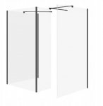 Cersanit (kabiny walk-in) SET B807: Kabina walk-in MILLE ścianka stała czarny 90x90x90x30x200 (S601-194) | S601-194 | 5901771081890