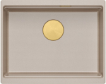 Zlewozmywak GraniteQ LOGAN 100 zlewozmywak pearl beige 56x45x21,5 cm 1-komorowy podwieszany z syfonem manualnym złoty | brak | 5906954200266