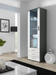 Cama display cabinet SOHO S1 grey/white gloss | SOHOWITS1 SZ/BI | 5903815003066